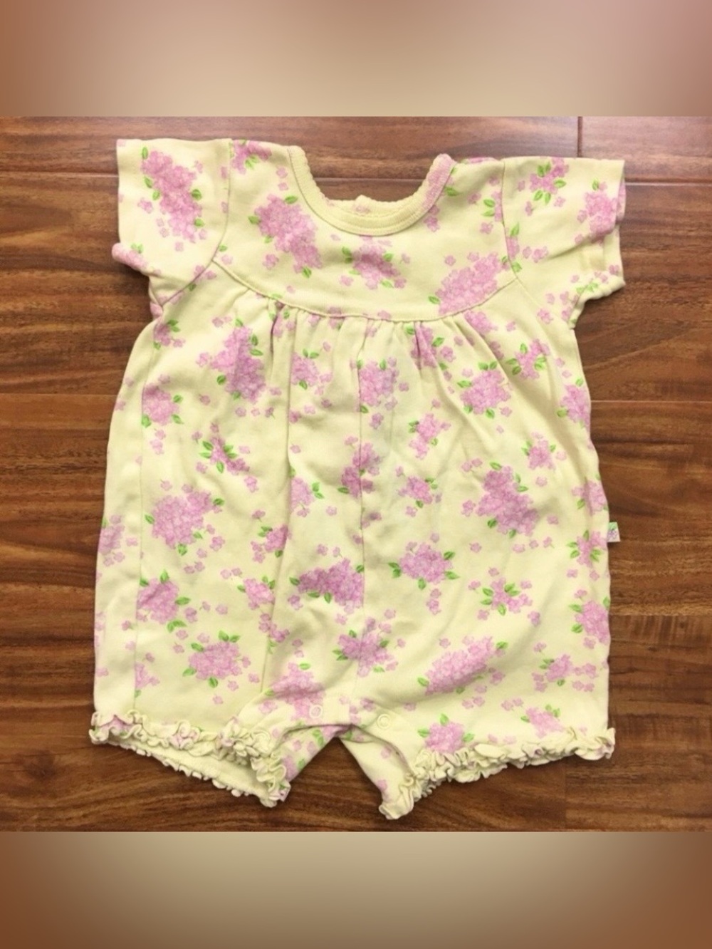 3/$25 Children’s Place Baby Girl Yellow Pink Floral Cotton Romper Size 6-9M Cute
